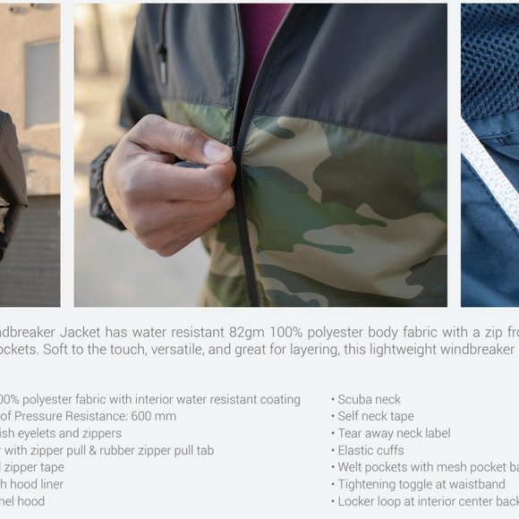 Wu Tang Clan (Asian Art / Script) Unisex Lightweight Windbreaker Full-Zip Jacket - Picture 8 of 11